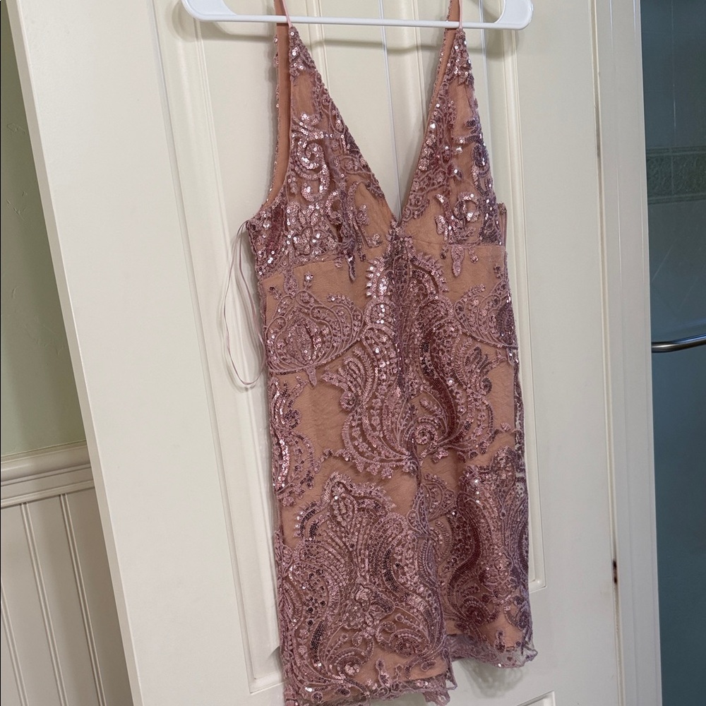 Free People Pink Sequin Mini Dress